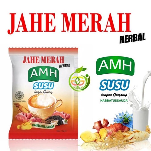 

Jahe Merah AMH Susu Dengan Ginseng Dan Habbatussauda Per Renteng Renceng 10 Pcs