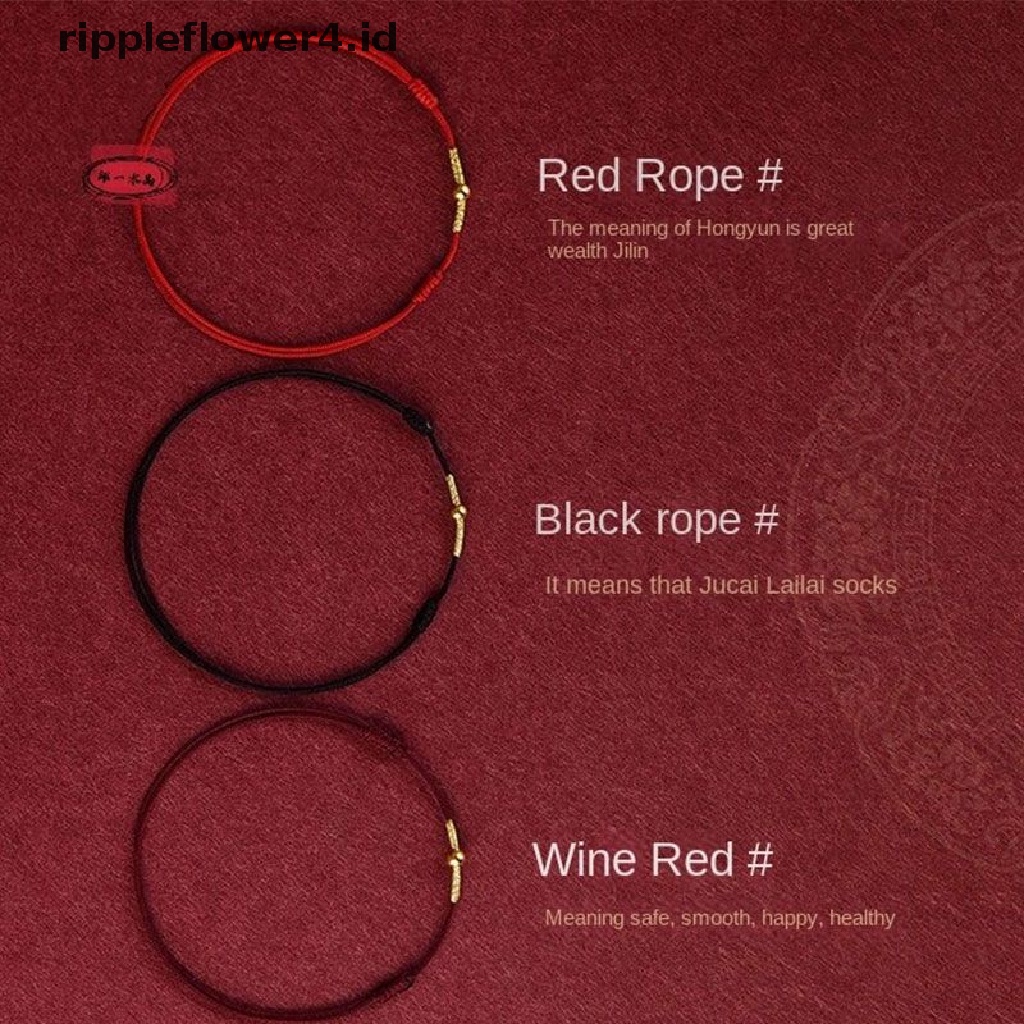 {rippleflower4.id} Fashion Handmade Gelang Tali Merah Keberuntungan Bangle Wanita Pria Kekasih Sahabat Gelang Keberuntungan Gelang Kaki Ukuran Adjust~