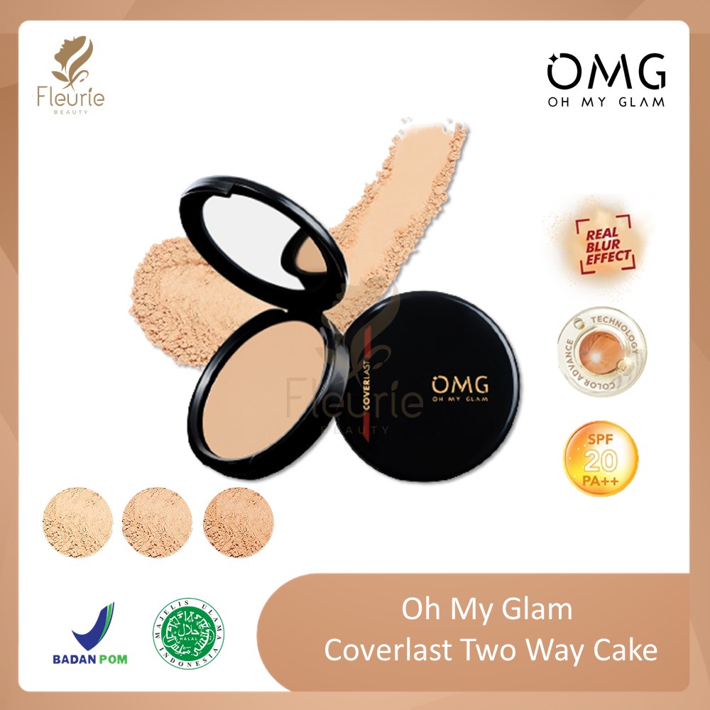 OMG Oh My Glam Coverlast Two Way Cake SPF20 PA+++ - Two Way Cake Bedak Padat Longlasting Original BPOM