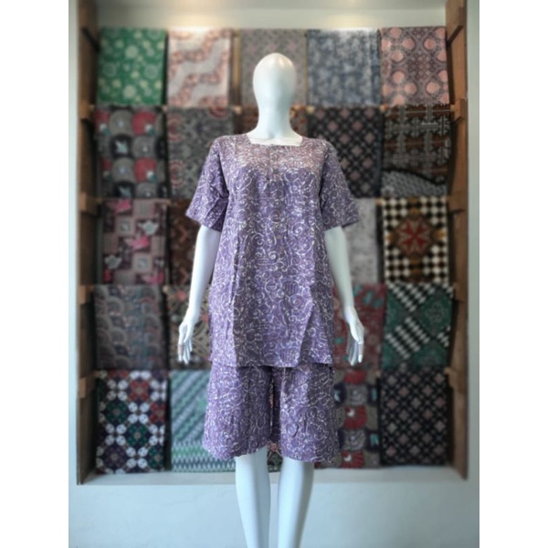 STELAN CELANA PENDEK BATIK CAP | STELAN BAJU TIDUR BATIK BAGUS MURAH