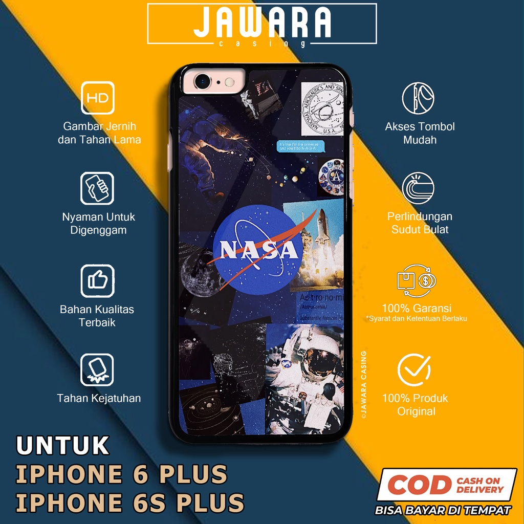 Case iPhone 6 Plus 6S Plus Casing iPhone 6 Plus 6S Plus Jawara Casing [NASA] Case Glossy Case Aesthe