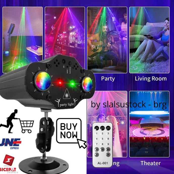 lampu Disco DJ Party Lights proyektor led laser sorot musik panggung