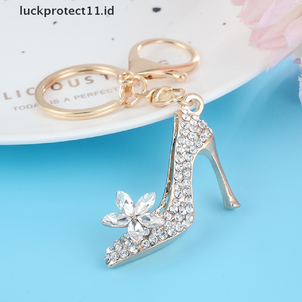 /Fashion Hot// Fashion// Gantungan Kunci Sepatu Tumit Tinggi Dompet Kristal Gantungan Kunci Mobil Tas Hias Alloy Keyring.