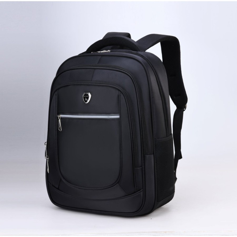 RANSEL IMPOR JUMBO UKURAN 20 INCH LAPTOP MERK POLO SUPER WARNA HITAM COKLAT DAN BIRU NAVY-hitam