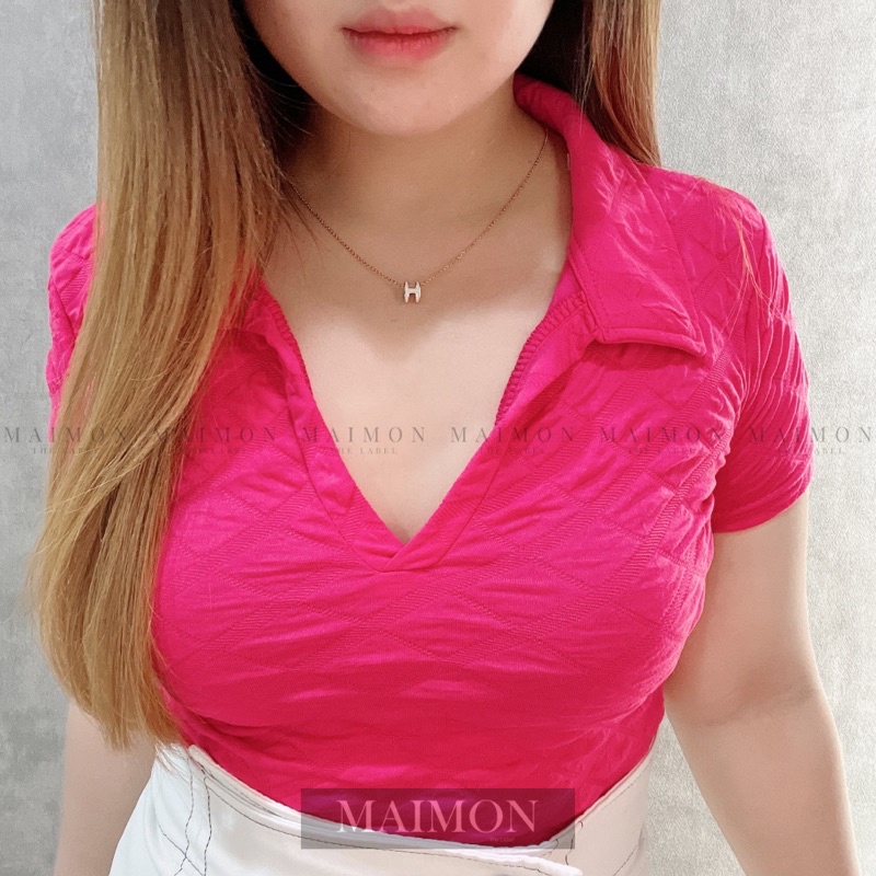 Rhombus Crop Top | Atasan Wanita Korean Fashion | Maimon Grosir