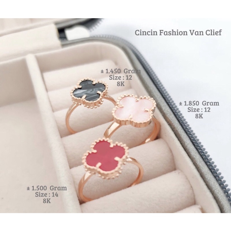 Cincin vancleef pink kadar 375 8k new