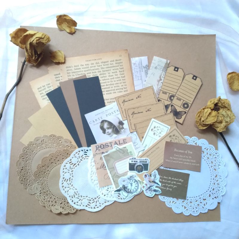 

alunascrapbook 30 pcs Scrapbook/Journaling Kit Bujo Penpal Terlengkap