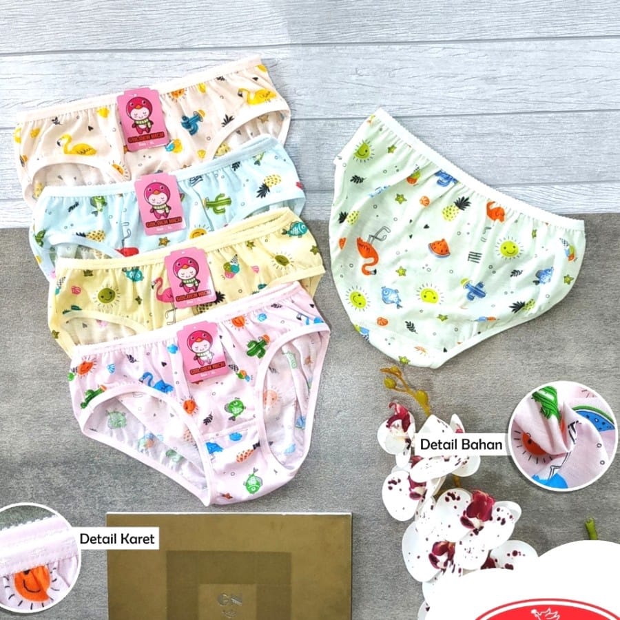 6 Pcs Celana Dalam Golden Nick 1187 - CD Anak Perempuan - Full Print