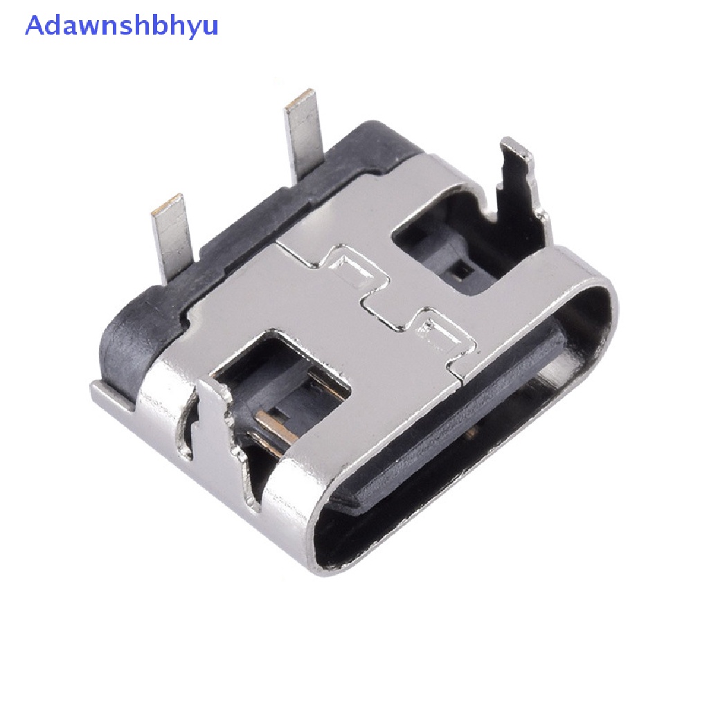 Adhyu 10Pcs 2pin Soket Konektor Micro USB Tipe C USB 3.1 Type-C Female Power Jack Dock Untuk Port Cas Ponsel ID