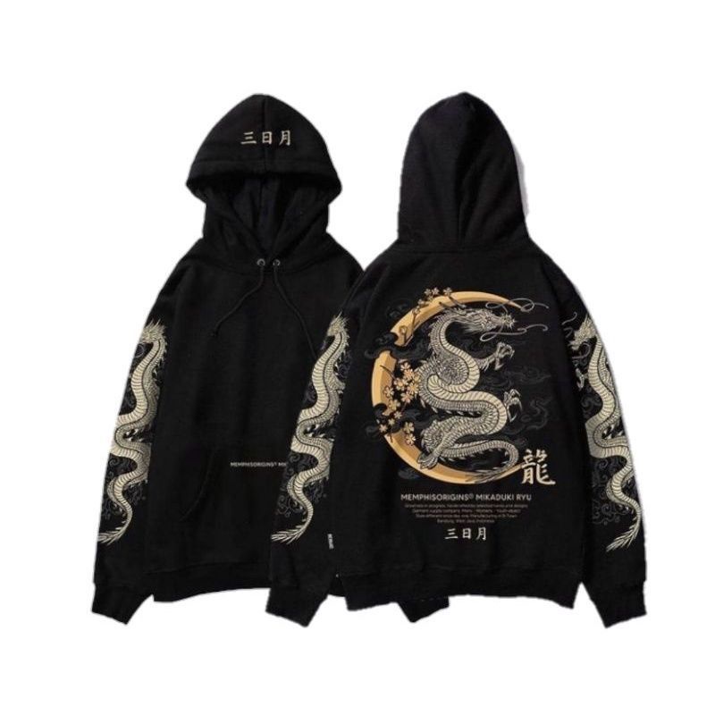 sweater Hoodie pria DEWASA/ JPANG style HANNYA KIYOGEN black