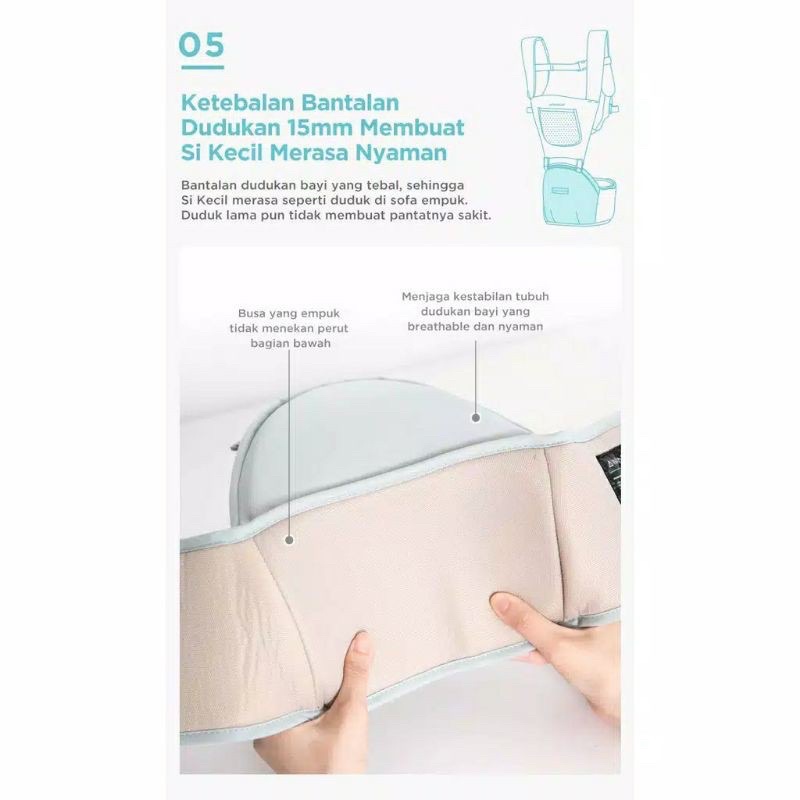 MOOIMOM Casual Hipseat Carrier Gendongan Bayi