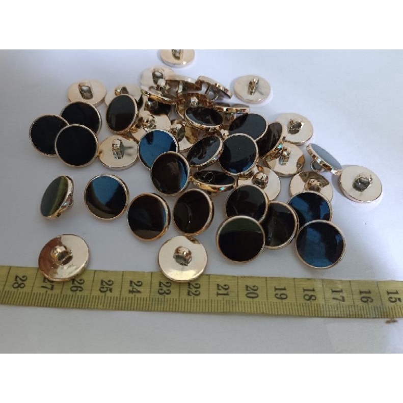 KANCING MUTIARA DATAR LIST GOLD / SILVER DIAMETER 13/15MM ISI 100 PCS /KANCING IMPORT/KANCING GAMIS