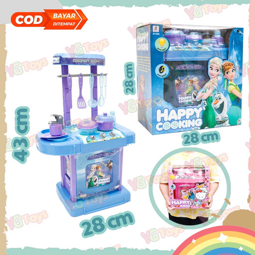 YGtoys Mainan Masak Masakan Happy Cooking Dapur Set Lengkap Anak Perempuan Ukuran Besar  / Kitchen Set Jumbo Edukatif Edukasi