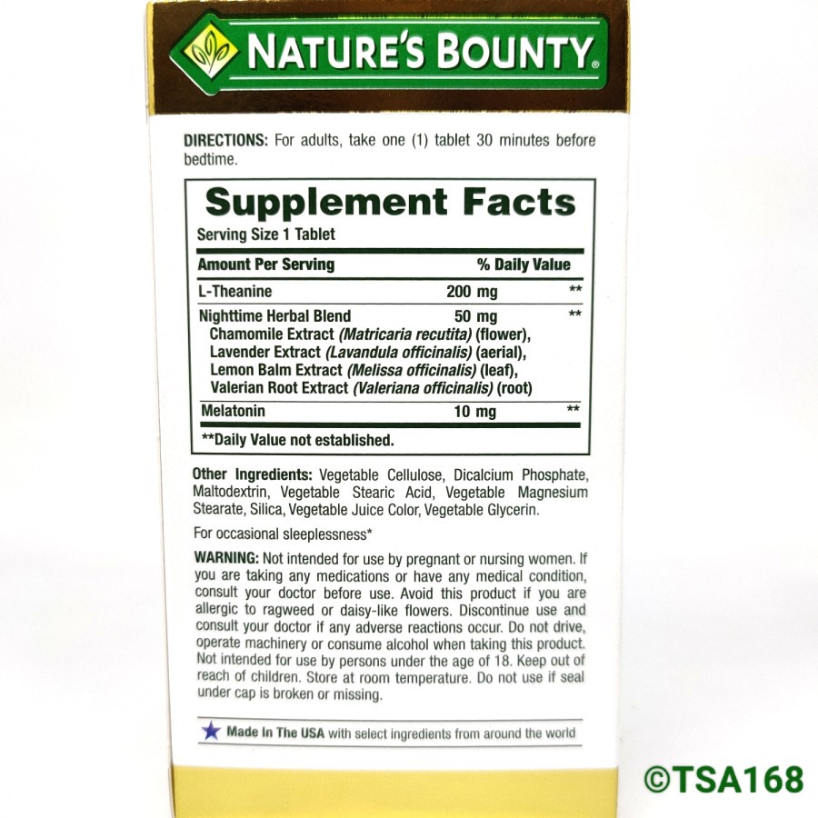 Nature Bounty Melatonin Sleep3 10 mg 15 30 60 120 Tab Nature's Bounty Sleep 3 Sleep Aid