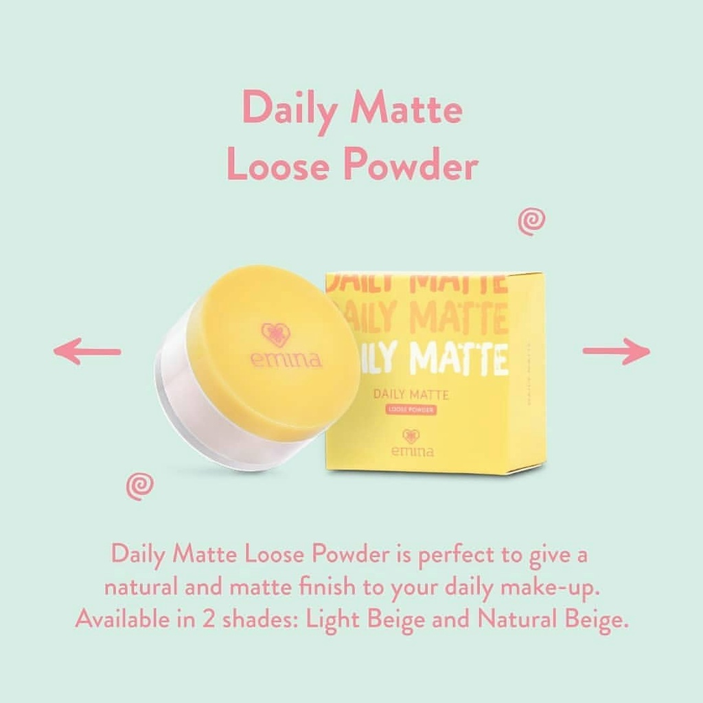 ❄️MATCHA❄️ EMINA DAILY MATTE LOOSE POWDER - BEDAK TABUR MATTE 20G BPOM ORIGINAL