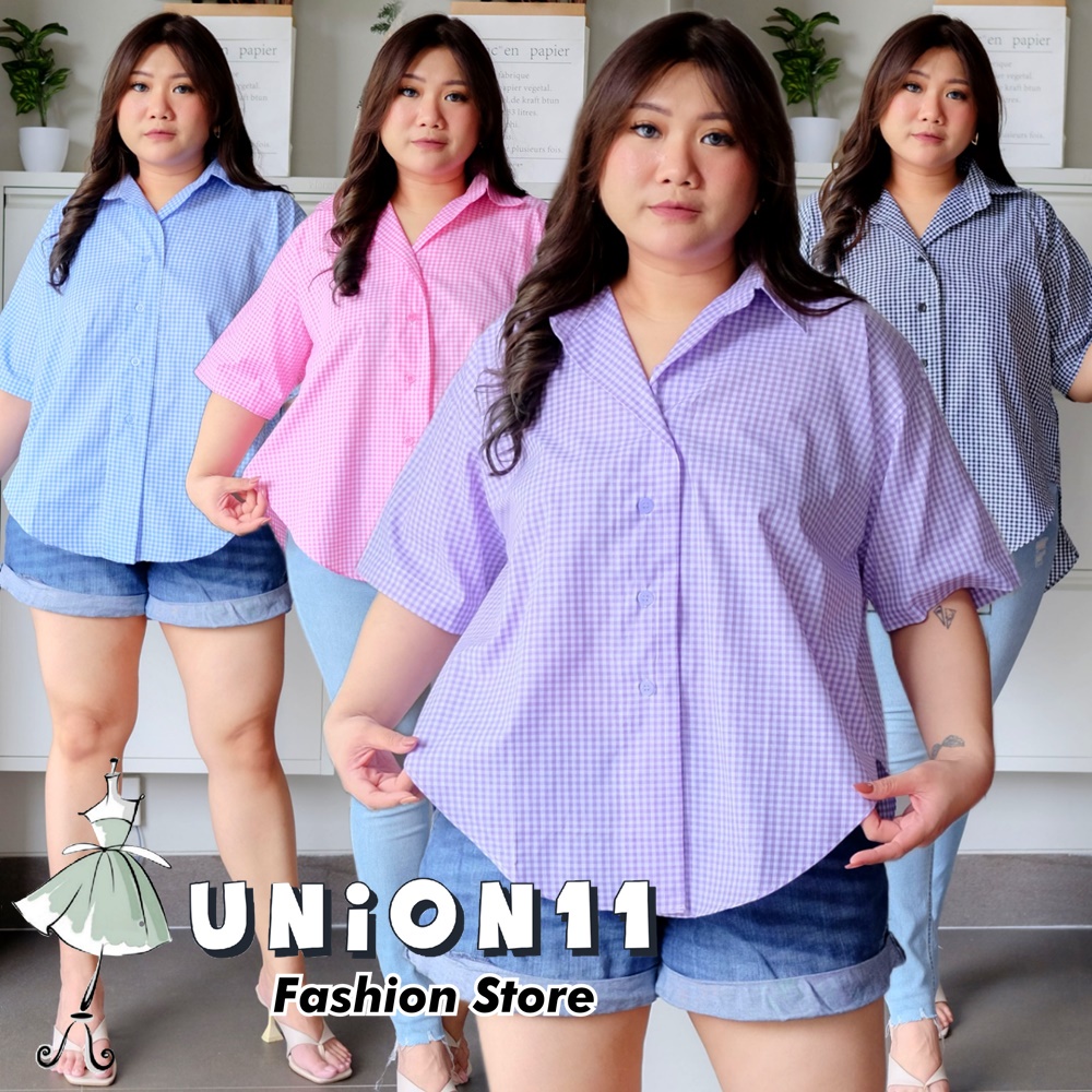 UNION11  -  KEMEJA JUMBO XXXXL WANITA LD 130 /  ATASAN JUMBO WANITA LD 130 / KEMEJA WANITA JUMBO LD 130 / ATASAN JUMBO WANITA / KEMEJA JUMBO WANITA MUAT BB 100 KG / JACLYN