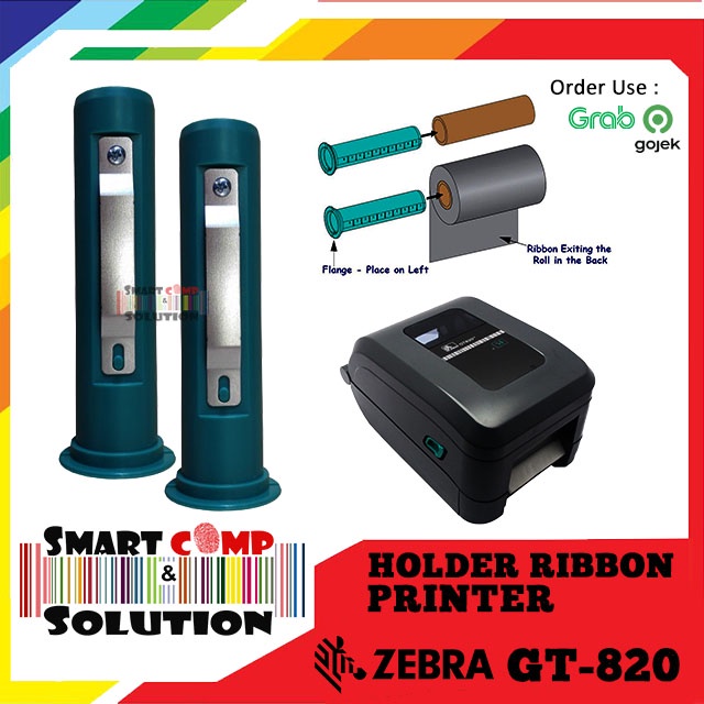 Holder Roller Spindle Ribbon 110mm x 300 Meter Core 1 inch  Printer Barcode Zebra ZD220 ZD888