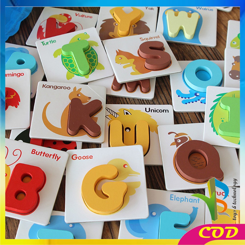 RB-M273 Mainan Puzzle Kayu BRITISH CARD Anak / Belajar Mainan Huruf dan Angka / Kartu Alphabet Huruf Angka Alfabet Kayu Edukasi