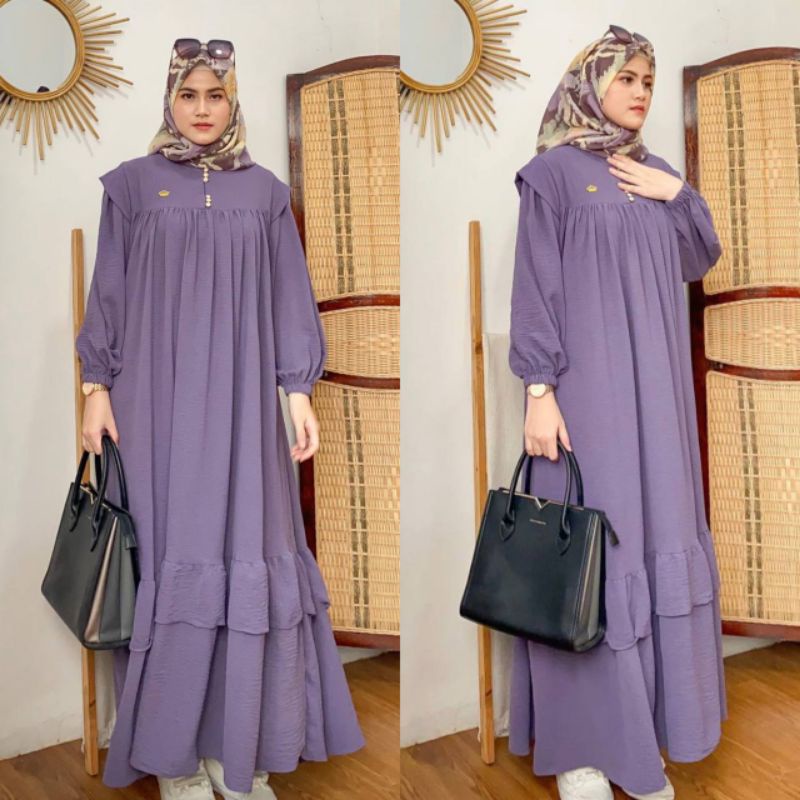 GAMIS SUSUN POLOS ADEM BISA COD