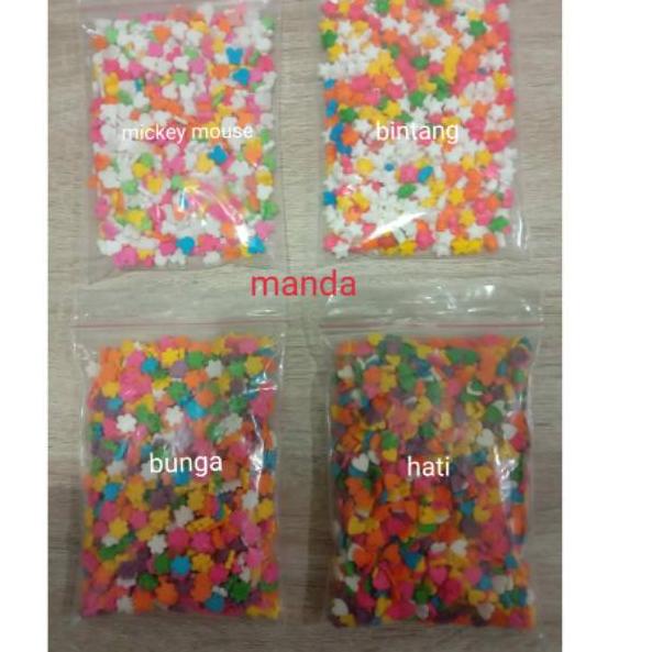 

⇝ Sprinkel springkel gumpaste hati bunga bintang mickey hiasan kue tart cupcake ㅉ