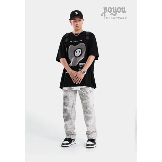 kaos unisex oversize &quot;underground poster&quot; t-shirt korea streetwear premium untuk pria dan wanita