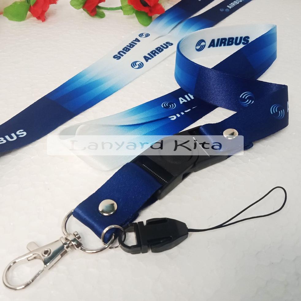 

[J-O3O ✔] AIR BUS Lanyard Id Card Printing GANTUNGAN NAME TAG BAHAN TISSUE 2 CM-murah