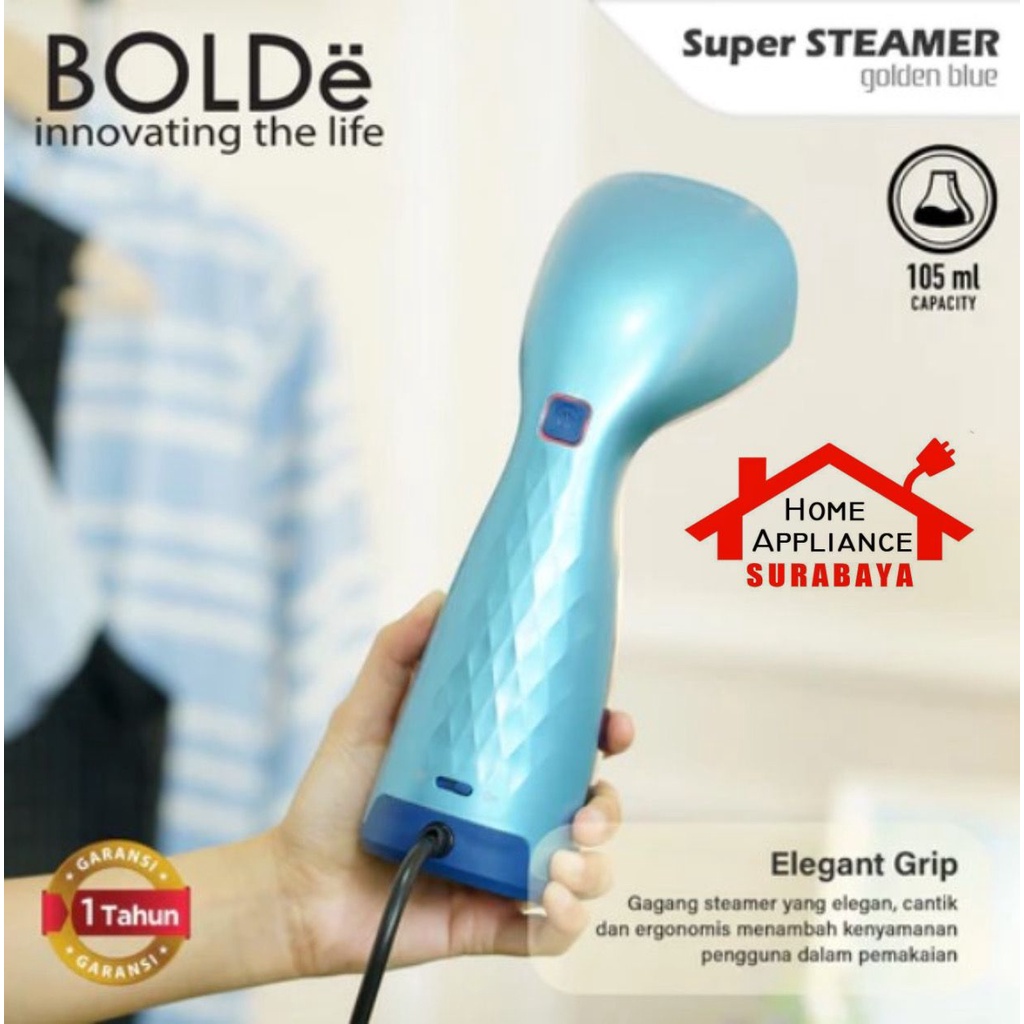 BOLDe Setrika Uap Listrik Super Steamer Golden Blue