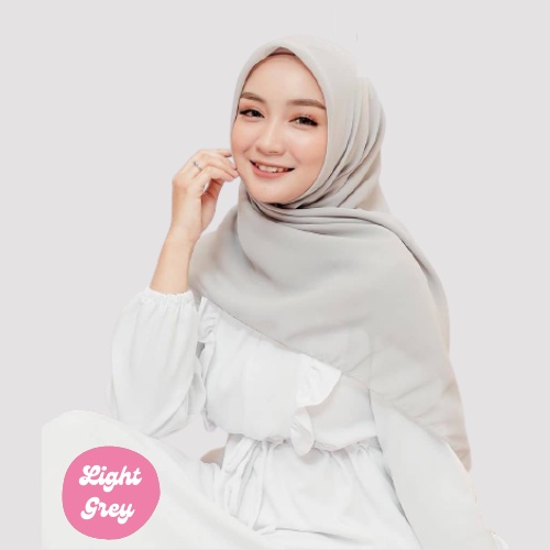 [ COD ] New 60+ Warna Daily Hijab Bella Square | Hijab Segi Empat Double Hycount | Hijab Segi Empat Bella Square-LIGHT GREY