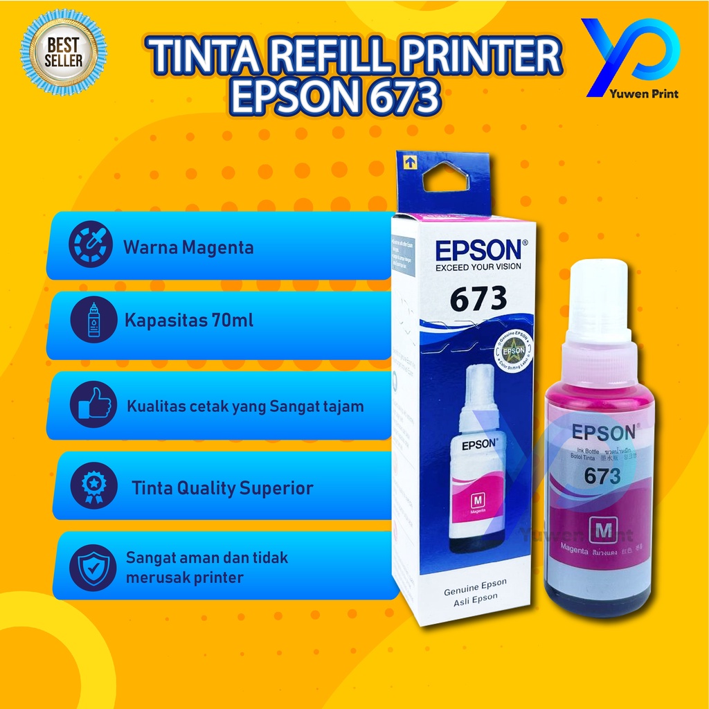 1 SET 6 PCS Tinta Epson 673 For Printer L800 L805 L810 L1800 Warehouse Sale
