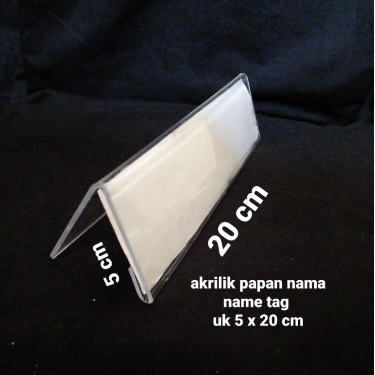 

☺_☻ akrilik papan nama uk 5 x 20 cm tebal 2mm