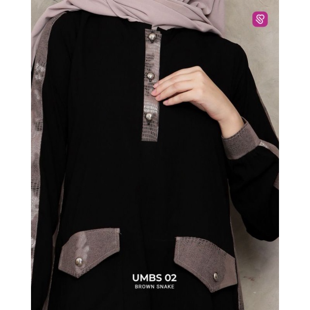 GAMIS TERBARU UMBS 02 | Ukhti Munira Gamis Black Series Bahan Pretty Woman Dress Hitam Cantik Elegan