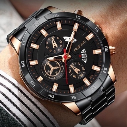 Jam Tangan BINBOND C15  jam tangan pria tahan air jam pria kekinian jam tangan import jam tangan pria rantai jam tangan pria tali kulit BISA BAYAR DI TEMPAT