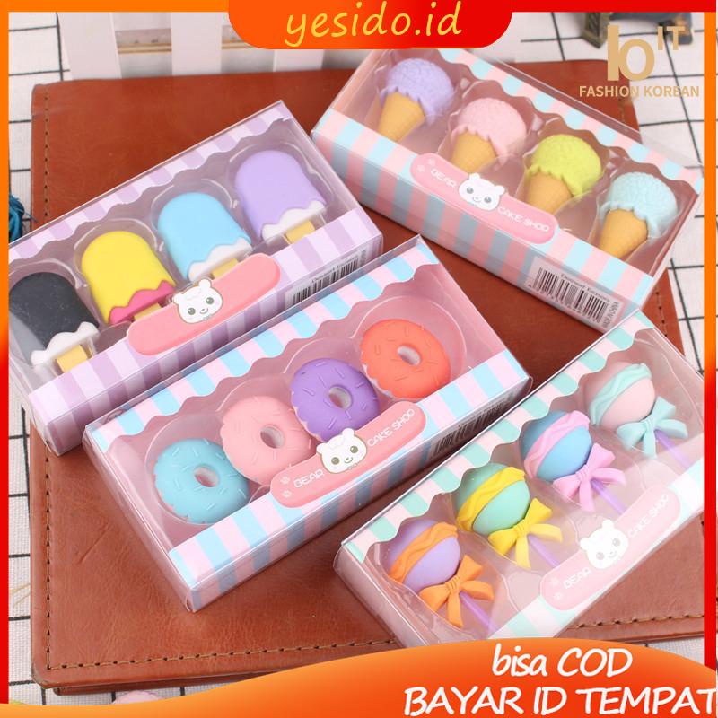 

[COD✨Ready stock]Kartun Kreatif Kotak Hadiah Karet Siswa Festival Hadiah Hadiah Simulasi Makanan Penutup Burger Penghapus-YES