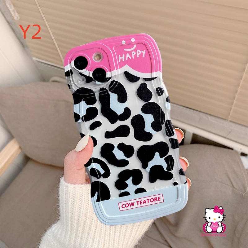 Couple Leopard Cow Print Case Realme C53 C35 10 5 6i C11 8 8Pro C30 C12 C15 C25 C25Y C21Y C33 C25s C17 C20 C20A 9i 8i C3 7i 5i 7 9 9Pro+ Denim Pattern Splicing Lembut Bergelombang Penutup Tepi