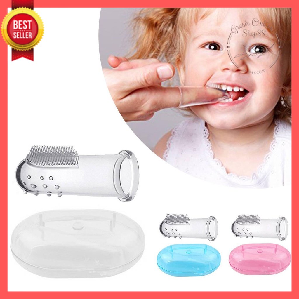 GOS -I209- Sikat Gigi Jari Silikon - Sikat Gigi Bayi Silikon - Sikat Lidah Jari - Baby Tooth Brush Silicone BPA FREE