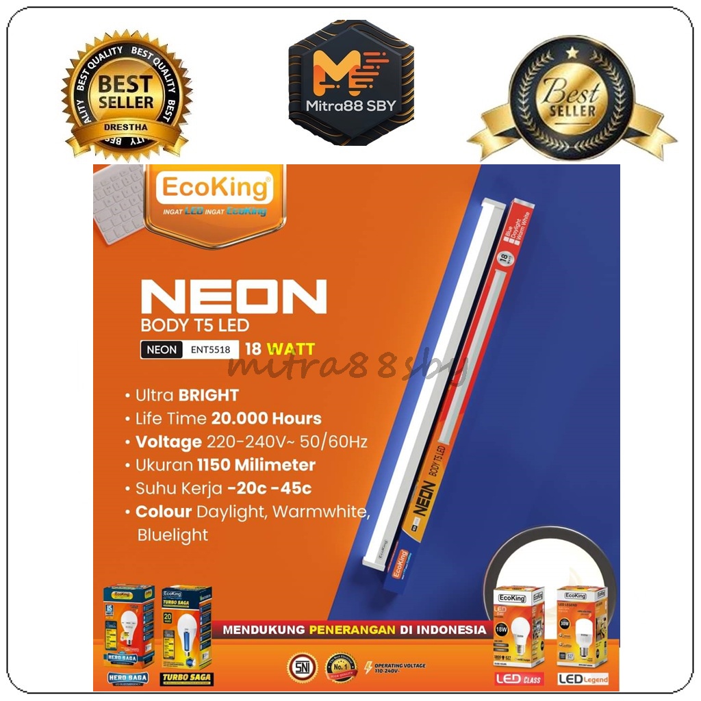 Mitra88sby Lampu TL Neon T5 Led 14W 18W Tube Led