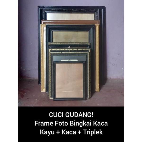 Frame Foto Kayu Dilengkapi Kaca Vintage