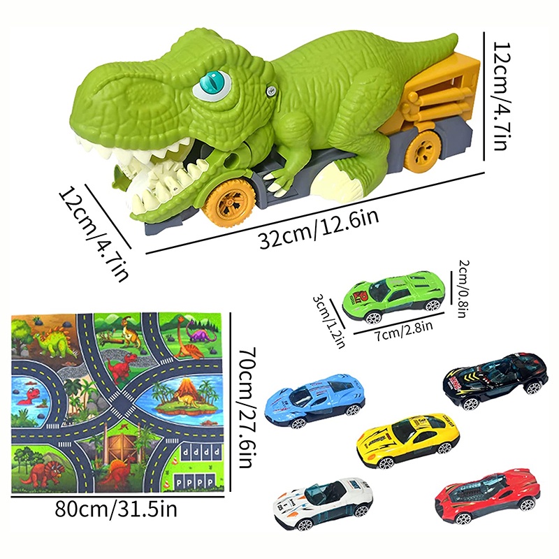 Mainan Kendaraan Mainan Mainan Anak Truk Pembawa Anak Laki-Laki Montessori Hadiah Kid Racing Track Dengan Tikar Mobil