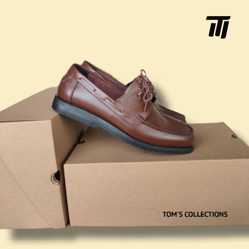 TOM'S - Sepatu Kulit Asli Pria Slip On Loavers - PJTI