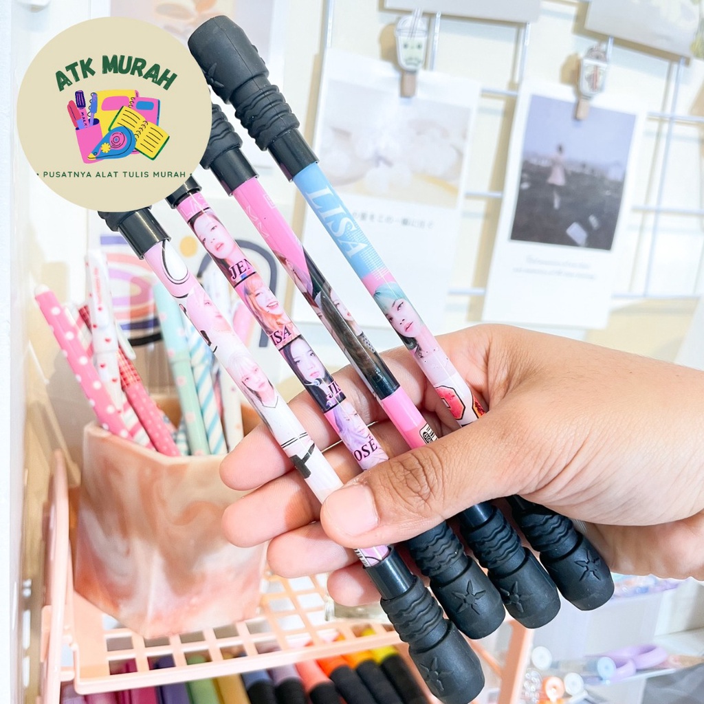 

pulpen tongkat putar magnet BLACKPINK pen bolpen kreatif spinner lucu