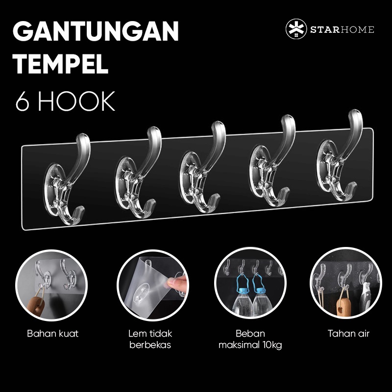 Pengait Serbaguna Organizer Rumah Gantungan Baju Dompet Pakaian Tempel Hook Tempel Dapur Kamar Mandi Kamar Tidur