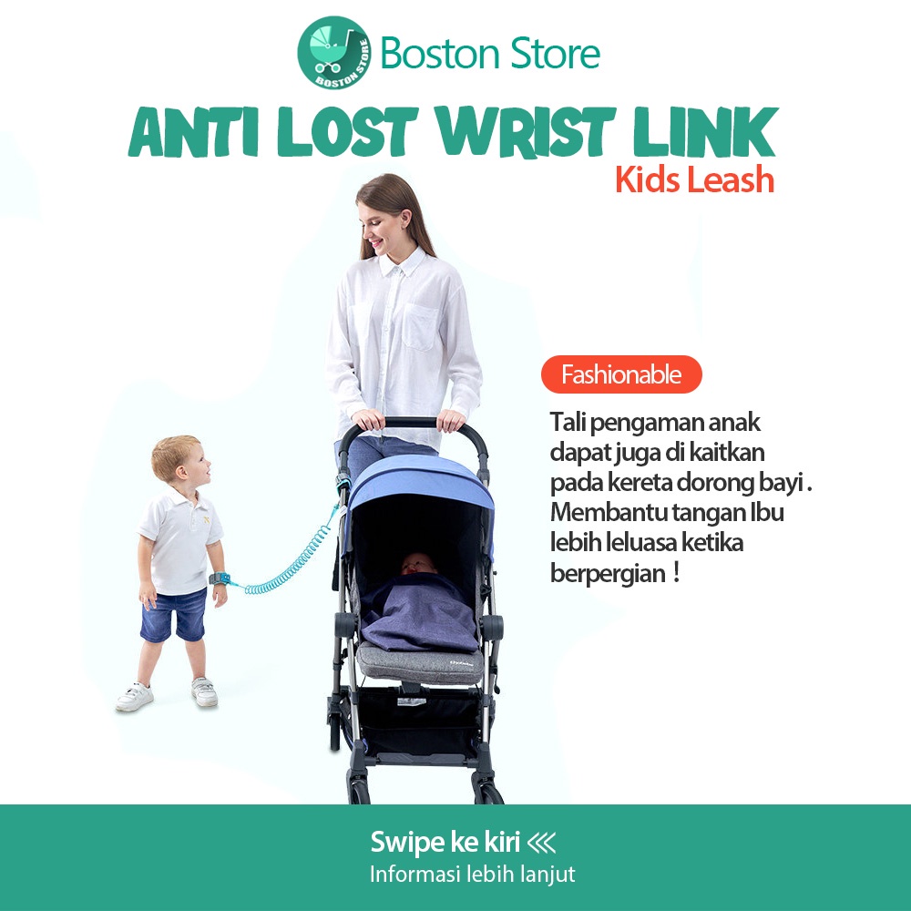 Bostonstore Gelang Tali Pengaman Anak / Child Safety / baby anti lost Tali Pengaman Tangan Anak Anti Hilang 2.5 Meter Child Anti Lost Strap Gelang Harness Pengaman Balita Jalan Anak/ Anti hilang tali SS 1.5m~3m / Tali Pengaman Gandeng Anak Bayi