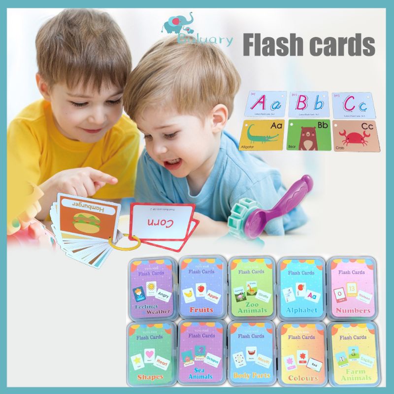 [rumahbayipdg] Flash card kartu pintar edukasi anak plus kotak &amp; ring