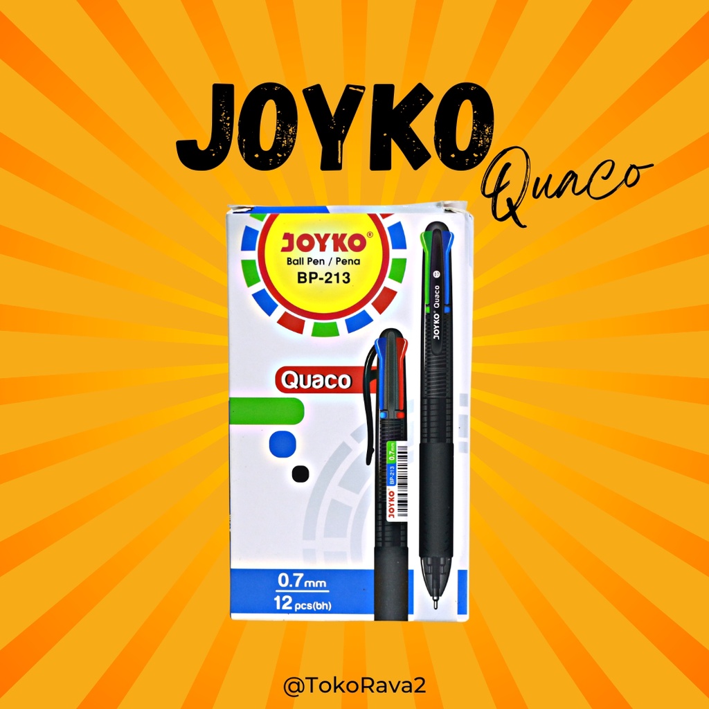 

Gell Pen/Ball pen /Pulpen Quaco 4 Warna Joyko Bp-213