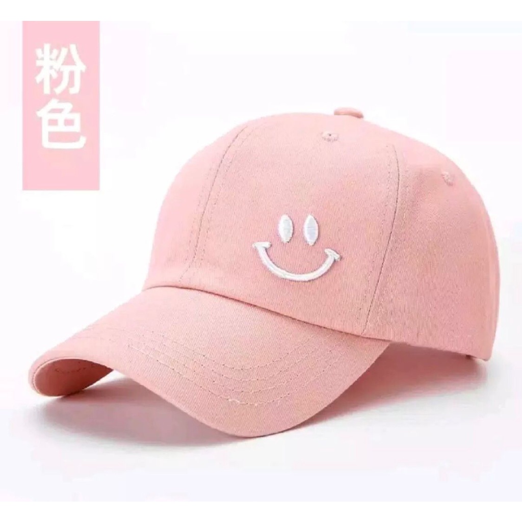 Topi Baseball Pria Wanita Dewasa Bordir Smile Premium Termurah SMILE