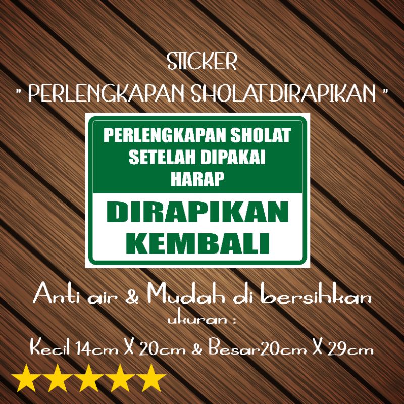 

Perelengkapan Mushola Stiker Perlengkapan Sholat Setelah Dipakai Dirapikan kembali Sticker Anti Air