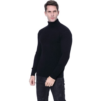 [ NEVARA ] MEN TURTLE NECK LONG SLEEVE - SWEATER TURTLE NECK PRIA LENGAN PANJANG HITAM PUTIH