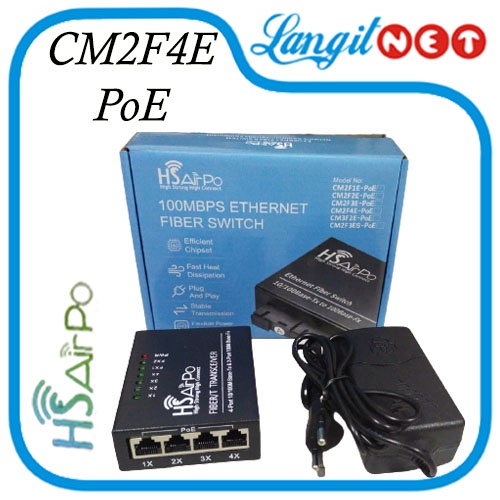 HSAIRPO CM2F4E POE MEDIA CONVERTER 2 FO 4 ETH POE