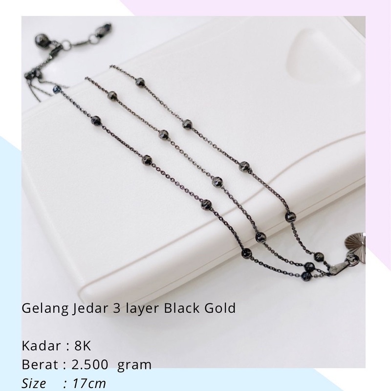 Gelang Emas Jedar 3 Layer Black Gold 2.500 Gr