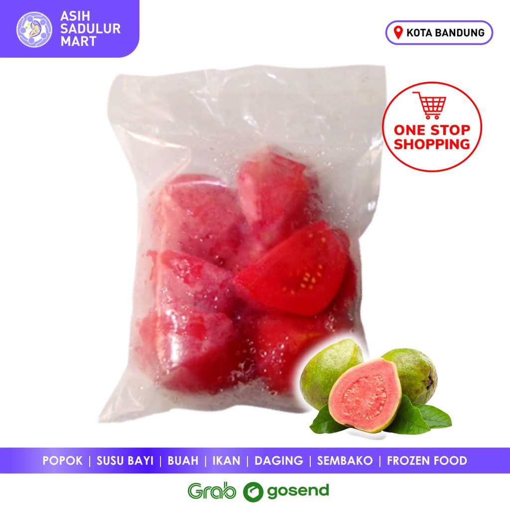 Buah Jambu Biji Merah Frozen 500gr / 1kg Fresh Murah Promo Gosend Bandung | Asih Sadulur Mart